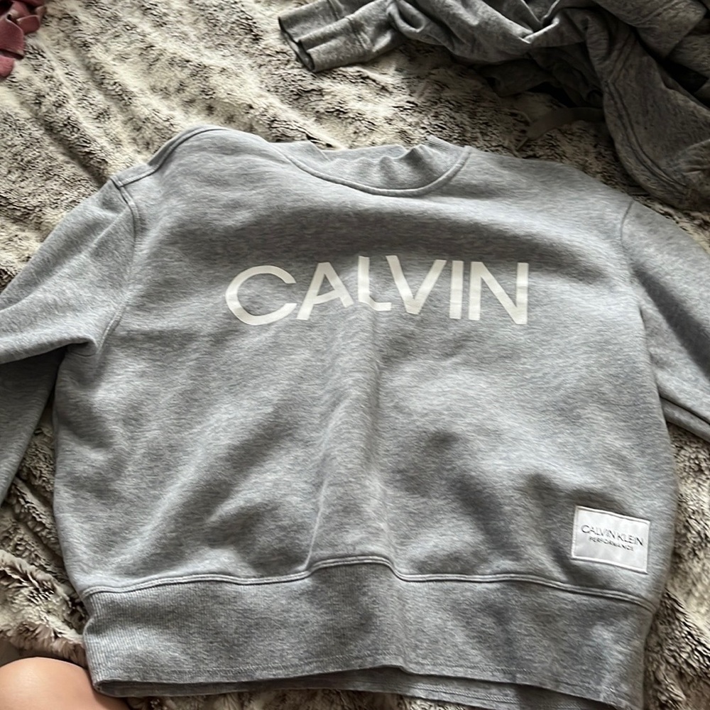 calvin sweater crop top